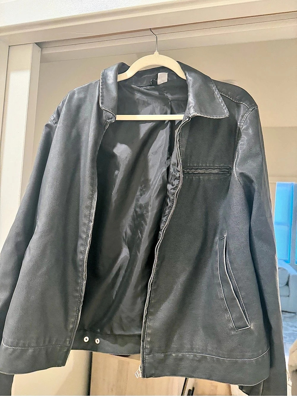 H&M Women's Black Faux Leather Jacket